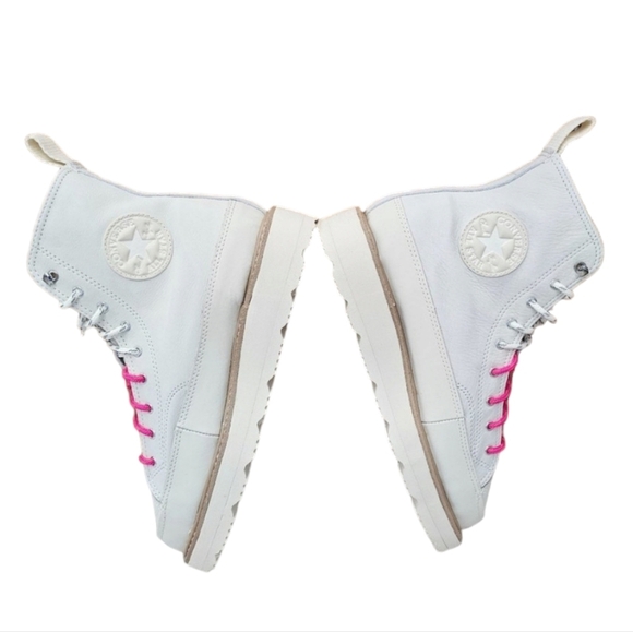 Converse Chuck Taylor Crafted Boot Hi Egret Ivory Leather NEW - Picture 3 of 6